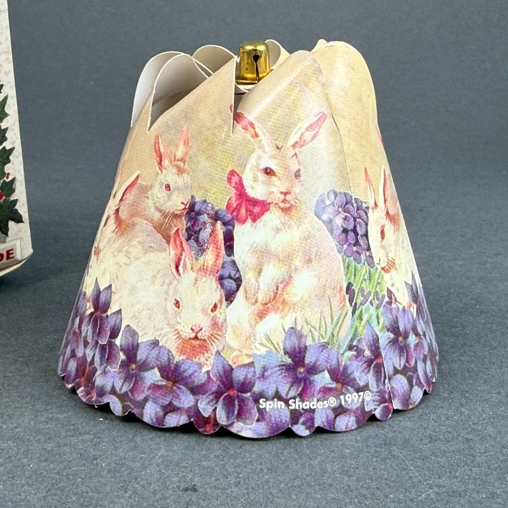 Spin Shades Revolving Lamp Shade Lot of 4 Easter Floral Vintage SXL-735S